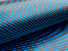 Load image into Gallery viewer, 1.5m x 0.45m - WRPD. Twill Weave Teal Carbon Fibre Wrap (SALE)