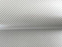 Load image into Gallery viewer, 1.5m x 0.85m - WRPD. Gloss Twill Weave White Carbon Fibre Wrap (SALE)