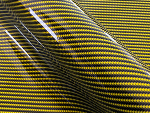 WRPD. Twill Weave Yellow Carbon Fibre Wrap
