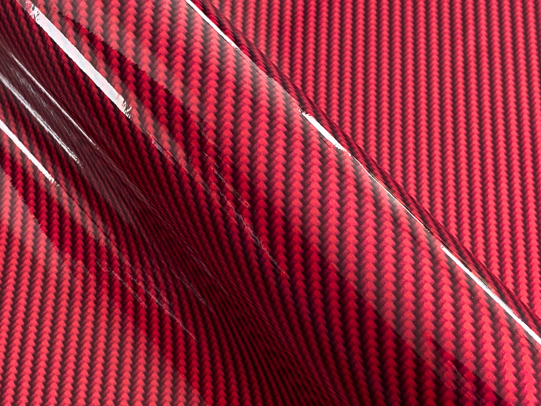 WRPD. Twill Weave Light Red Carbon Fibre Wrap