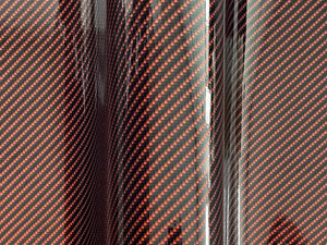 1 x 1.5m- WRPD. Twill Weave Midnight Orange Carbon Fibre Wrap (SALE)