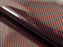 Load image into Gallery viewer, 1 x 1.5m- WRPD. Twill Weave Midnight Orange Carbon Fibre Wrap (SALE)
