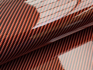 0.5 x 1.5m - WRPD. Twill Weave Orange Carbon Fibre Wrap (SALE)