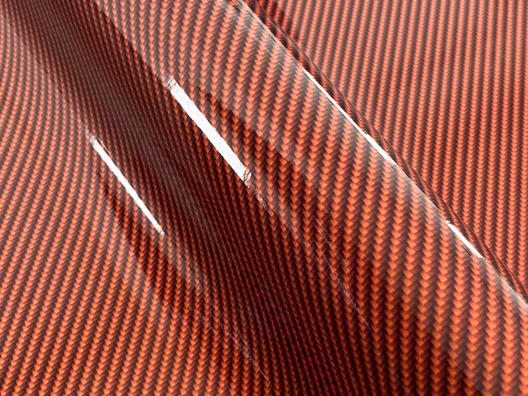 2 x 1.5m- WRPD. Twill Weave Light Orange Carbon Fibre Wrap (SALE)