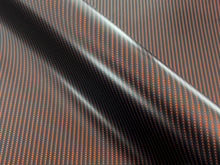 Load image into Gallery viewer, 1 x 1.5m- WRPD. Twill Weave Midnight Orange Carbon Fibre Wrap (SALE)

