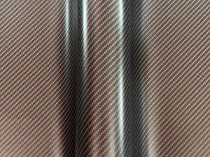 1 x 1.5m- WRPD. Twill Weave Midnight Orange Carbon Fibre Wrap (SALE)