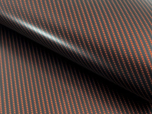 1 x 1.5m- WRPD. Twill Weave Midnight Orange Carbon Fibre Wrap (SALE)