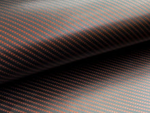 Load image into Gallery viewer, 1 x 1.5m- WRPD. Twill Weave Midnight Orange Carbon Fibre Wrap (SALE)
