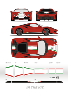 Ferrari 488 Pista Pilote Stripe Kit