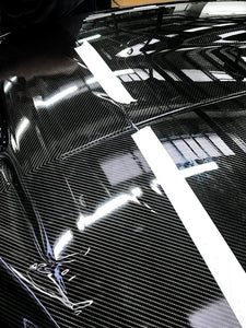 WRPD. Mirrored (Length) Twill Weave Black Carbon Fibre Wrap
