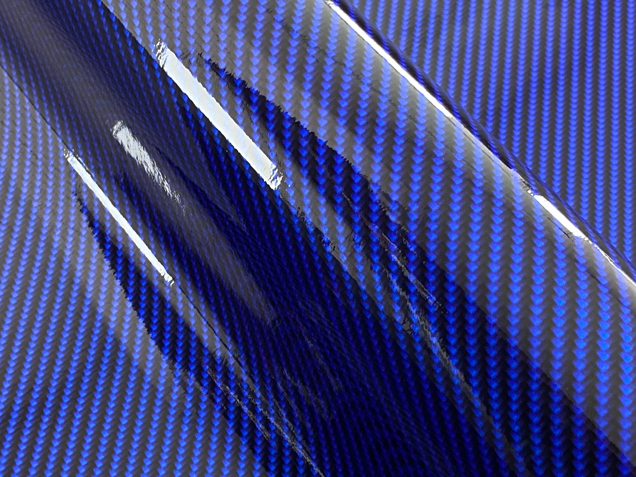 WRPD. Twill Weave Blue Carbon Fibre Vinyl Wrap - Car Wrapping Film