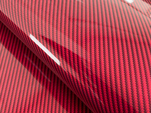 1.5m x 1.3m - WRPD. Twill Weave Light Red Carbon Fibre Wrap (SALE)