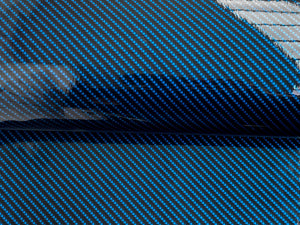 1.5m x 0.45m - WRPD. Twill Weave Teal Carbon Fibre Wrap (SALE)