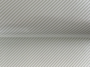 1.5m x 0.85m - WRPD. Gloss Twill Weave White Carbon Fibre Wrap (SALE)