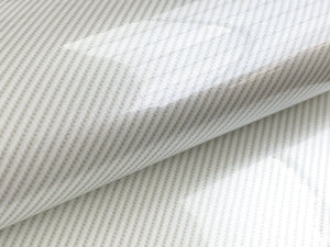 1.5m x 0.85m - WRPD. Gloss Twill Weave White Carbon Fibre Wrap (SALE)