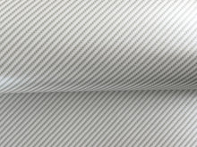 Load image into Gallery viewer, 1.5m x 0.85m - WRPD. Gloss Twill Weave White Carbon Fibre Wrap (SALE)
