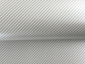 1.5m x 0.85m - WRPD. Gloss Twill Weave White Carbon Fibre Wrap (SALE)