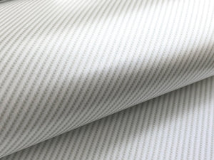 1.5m x 0.85m - WRPD. Gloss Twill Weave White Carbon Fibre Wrap (SALE)