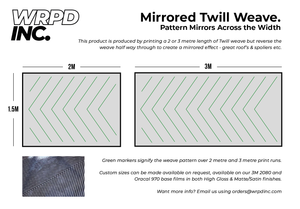 WRPD. Mirrored (Width) Twill Weave Black Carbon Fibre Wrap