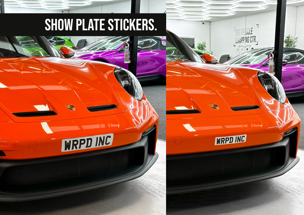 Front Show Plate Stickers (UK Style)